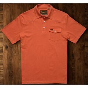 Howler Bros Ranchero Polo Shirt Sz Large Oxidized Clay Pearl Snap Western Cowboy